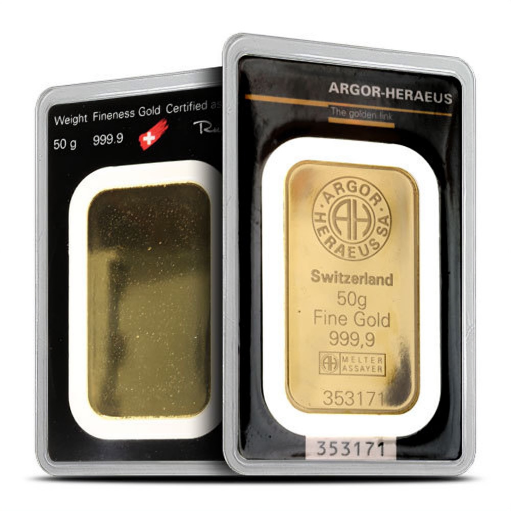 50 Gram Argor Heraeus Gold Bar (New w/ Assay) - Image 3