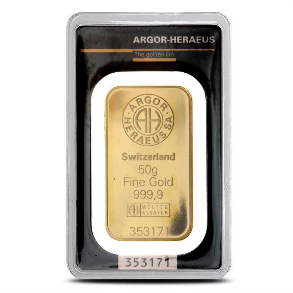 50 Gram Argor Heraeus Gold Bar (New w/ Assay) - Image 2
