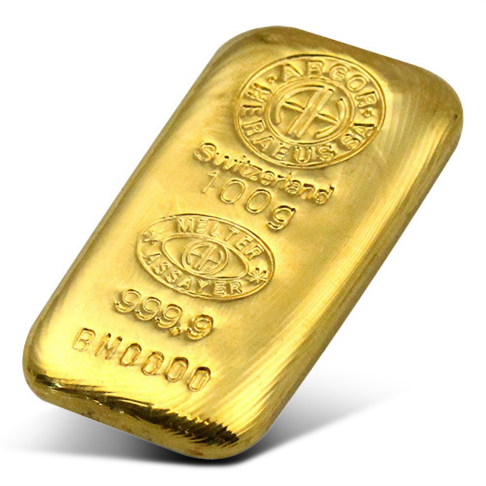 100 Gram Argor Heraeus Cast Gold Bar (New w/ Assay) - Image 2