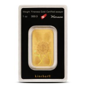 1 oz Argor Heraeus Kinebar Gold Bar (New w/ Assay)