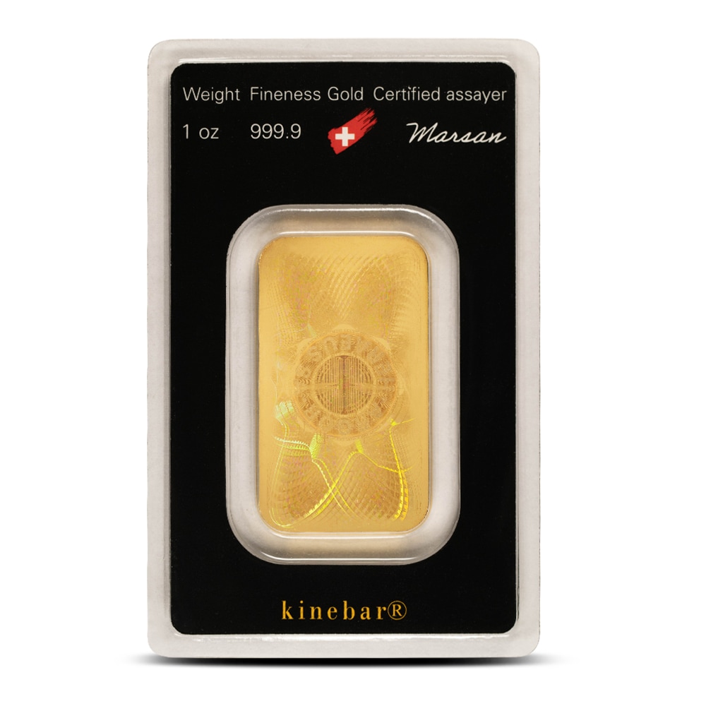 1 oz Argor Heraeus Kinebar Gold Bar (New w/ Assay)