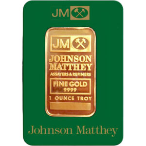1 oz Johnson Matthey Gold Bar (Varied Design w/ Assay)