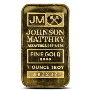 1 oz Johnson Matthey Gold Bar (Varied Design, Varied Condition)