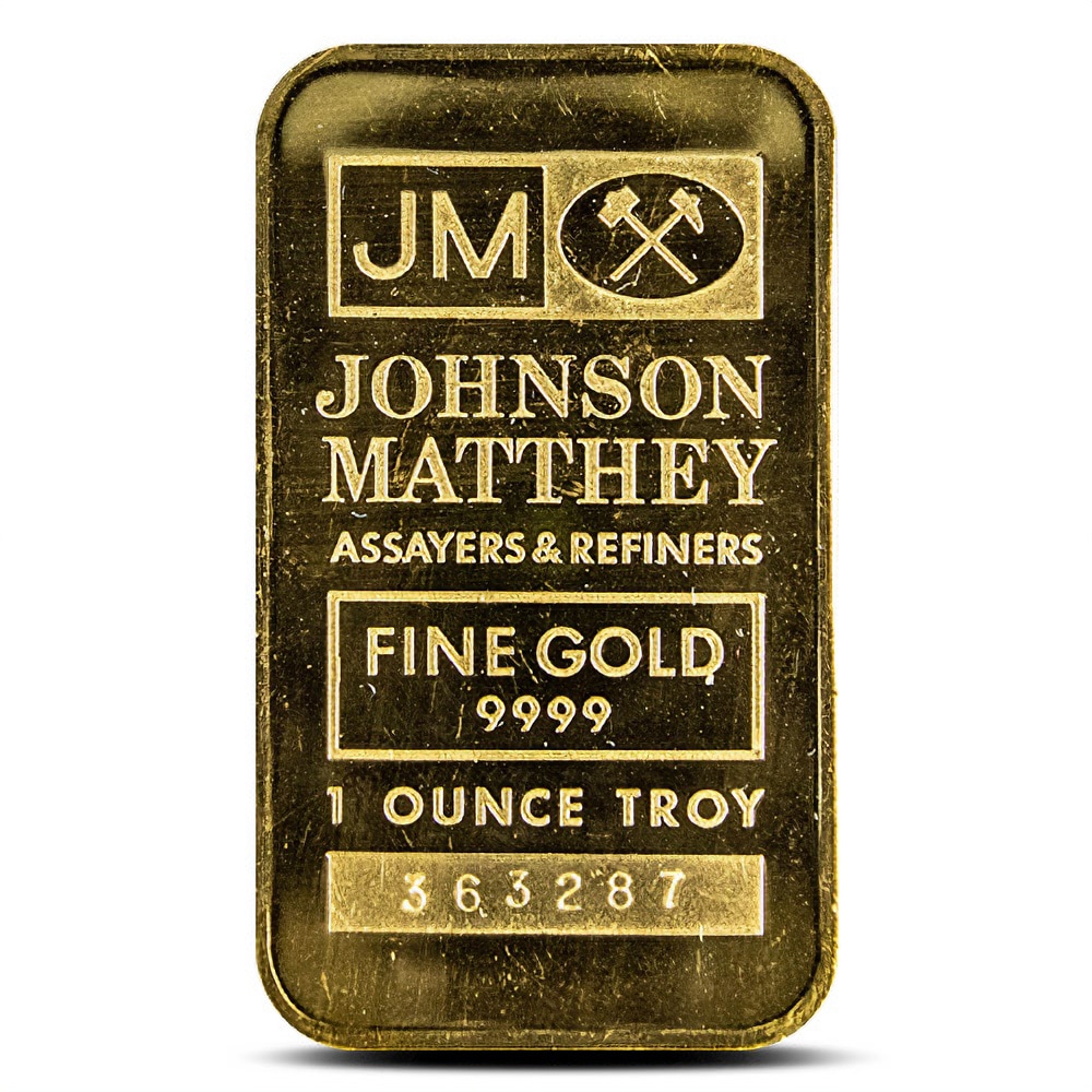 1 oz Johnson Matthey Gold Bar (Varied Design, Varied Condition)