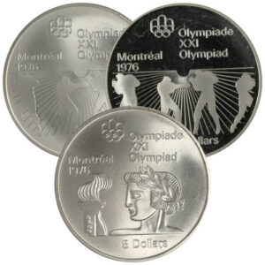 Canadian $5 Olympic Silver Coin (1973-76, Varied Design)