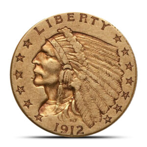 Pre-33 .50 Indian Gold Quarter Eagle Coin (VF)