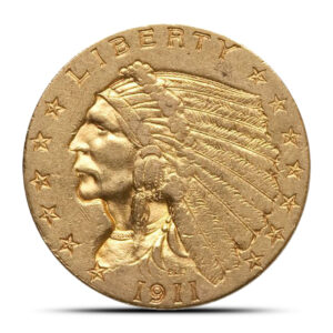 Pre-33 .50 Indian Gold Quarter Eagle Coin (XF)