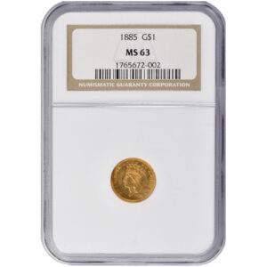Pre-33 $1 Indian Gold Coin (Type 3, MS63, PCGS or NGC)