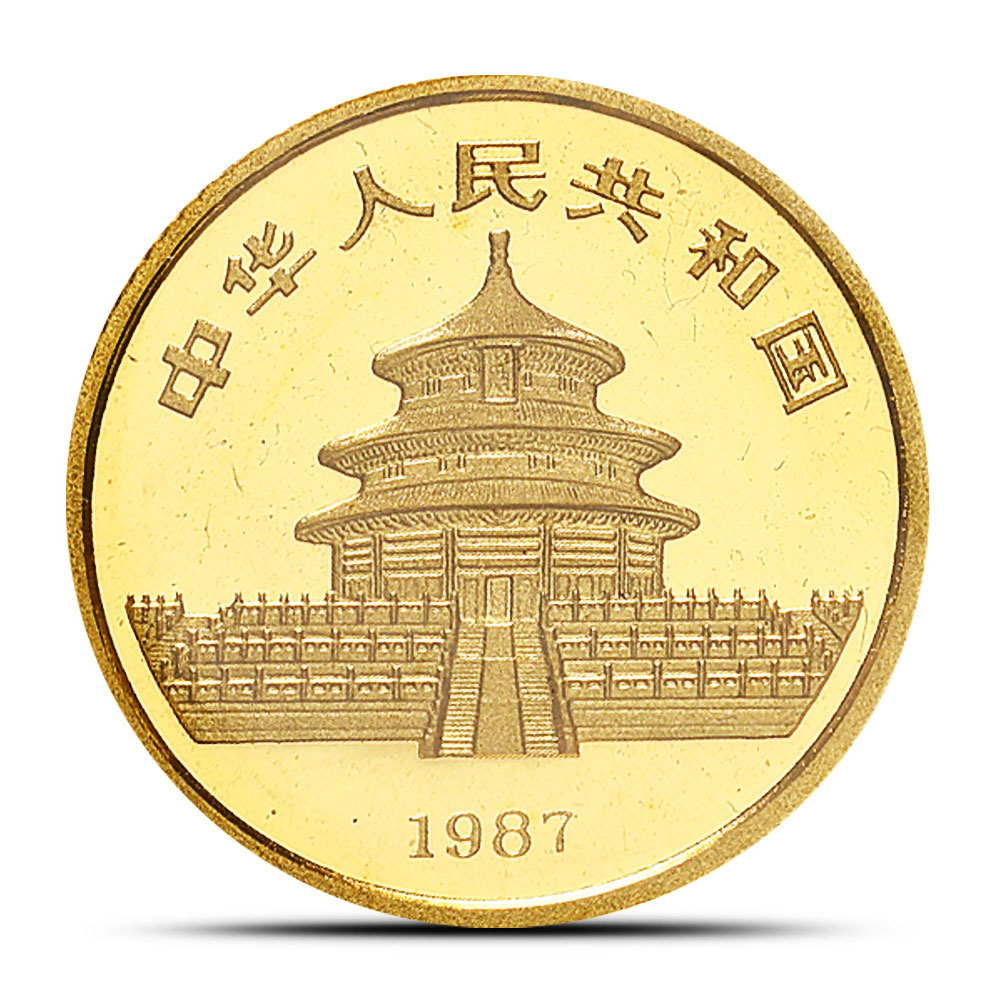 1987-Y 1/10 oz Chinese Gold Panda Coin Large Date (Sealed) - Image 2
