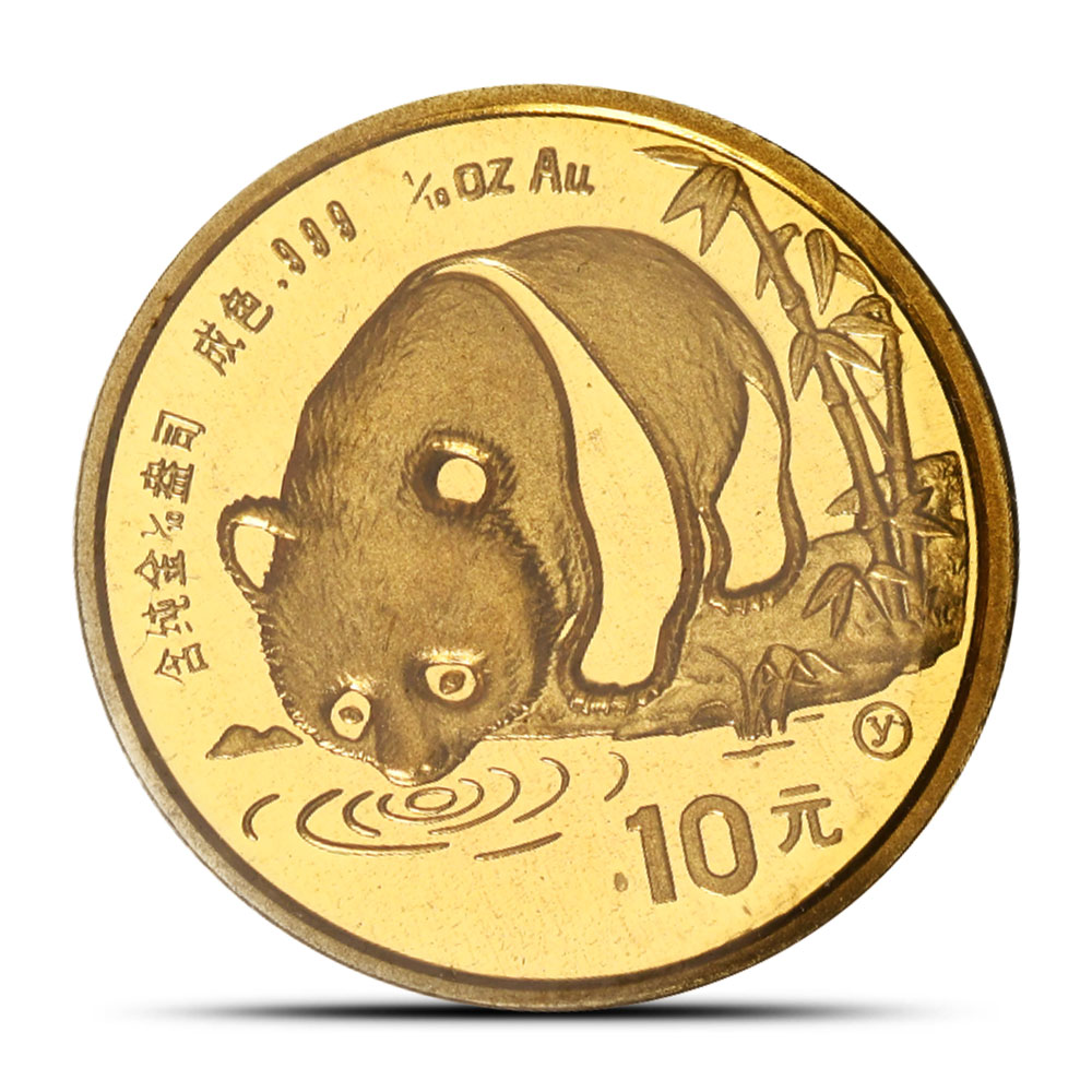1987-Y 1/10 oz Chinese Gold Panda Coin Large Date (Sealed)