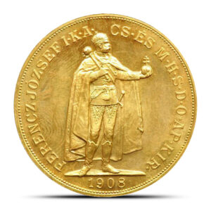 1908 Hungary 100 Korona Gold Coin (AU)