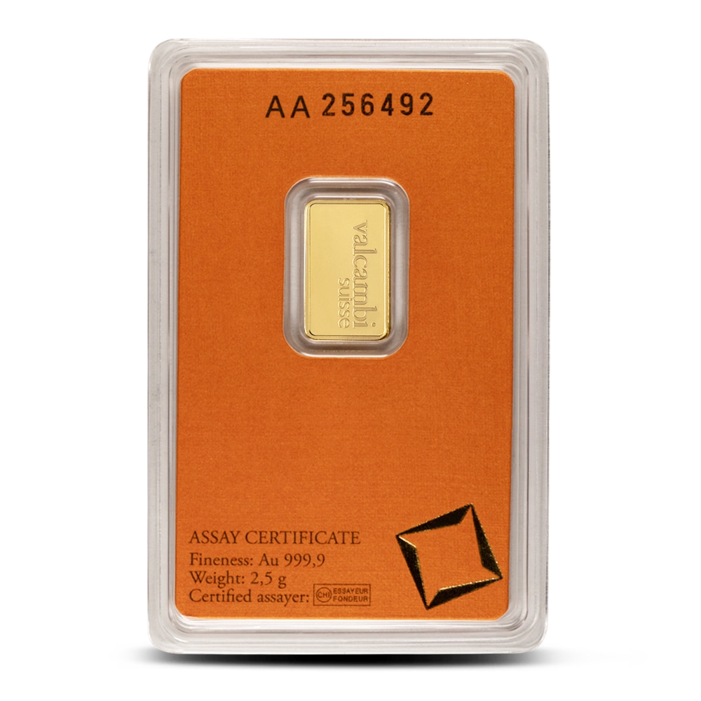 2.5 Gram Valcambi Gold Bar (New w/ Assay) - Image 2