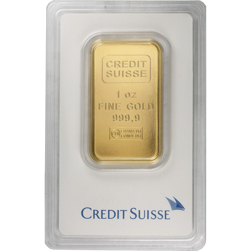 1 oz Credit Suisse Gold Bar (Secondary Market w/ Assay)