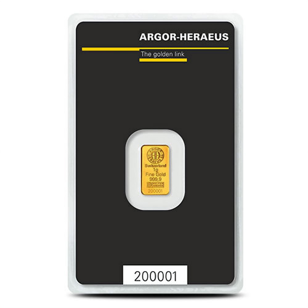 1 Gram Argor Heraeus Kinebar Gold Bar (New w/ Assay) - Image 2