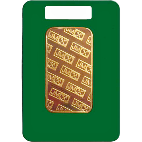 1 oz Johnson Matthey Gold Bar (Varied Design w/ Assay) - Image 2