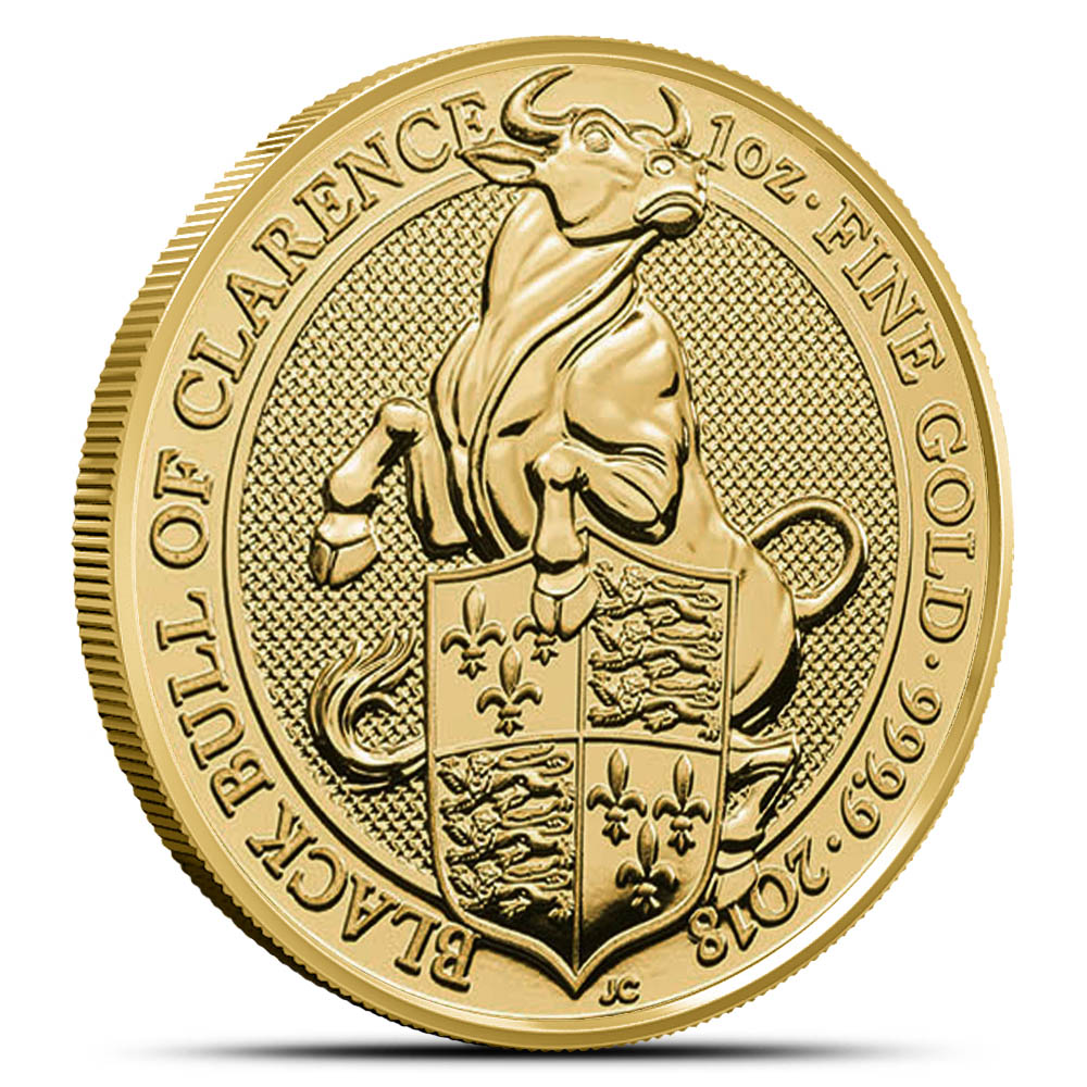 2018 1 oz British Gold Queen's Beast Black Bull Coin
