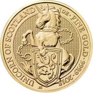 2018 1 oz British Gold Queen's Beast Unicorn Coin