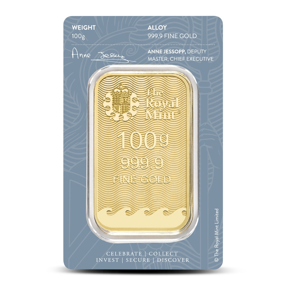 100 Gram British Gold Britannia Bar (New w/ Assay) - Image 2