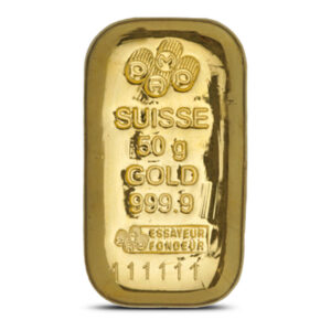 50 Gram PAMP Suisse Gold Bar (New, Cast w/ Assay)