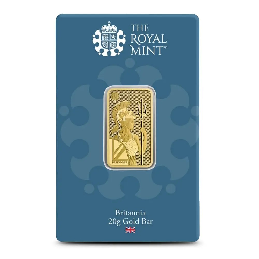 20 Gram British Gold Britannia Bar (New w/ Assay)