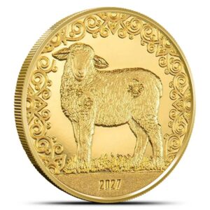 2027 1/2 Gram Proof Mongolia Gold Lunar Year of the Sheep Coin