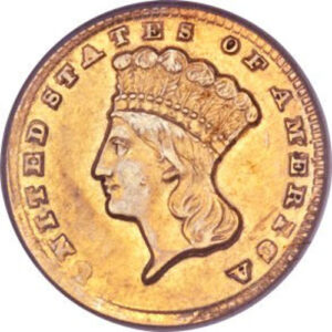 Pre-33 $1 Indian Gold Coin (Type 3, AU)