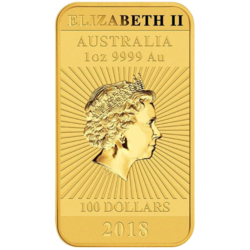 2018 1 oz Australian Rectangular Gold Dragon Coin (BU) - Image 2